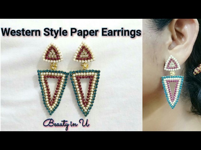 DIY | How to makePaper Earrings at Home | Earrings made out of paper |Western style Earring Tutorial