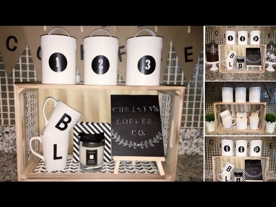 DIY Kitchen Decor. Coffee Station - Dollar Tree.Spot - Rustic.FarmHouse 2017