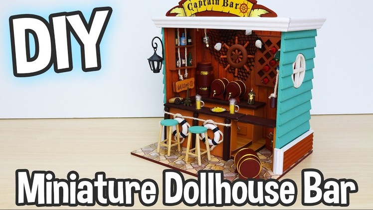 DIY Miniature Bar Dollhouse Kit Pub Restaurant Shop with Working Lights!. Relaxing Crafts