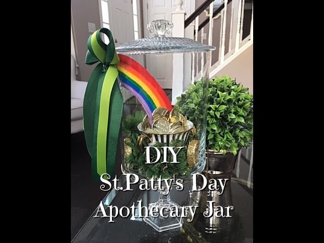 DIY Pot of Gold St. Patricks Day Apothecary Jar How-To Dollar Tree