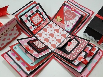 DIY Valentine's day gift.Explosion Box Tutorial. DIY Explosion Box.How to Make Explosion Box