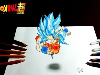 Drawing Goku Super Saiyan Blue 3 in 3D
