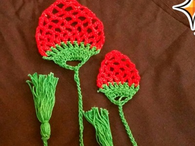 How to make a crochet rose bud bookmark