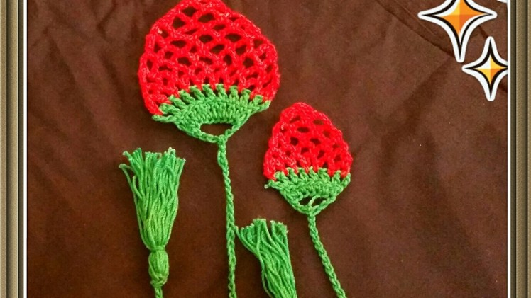 How to make a crochet rose bud bookmark