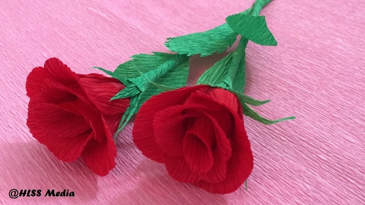 How to make  Beautiful crepe paper rose origami easy and Fast.craft paper flowers roses diy