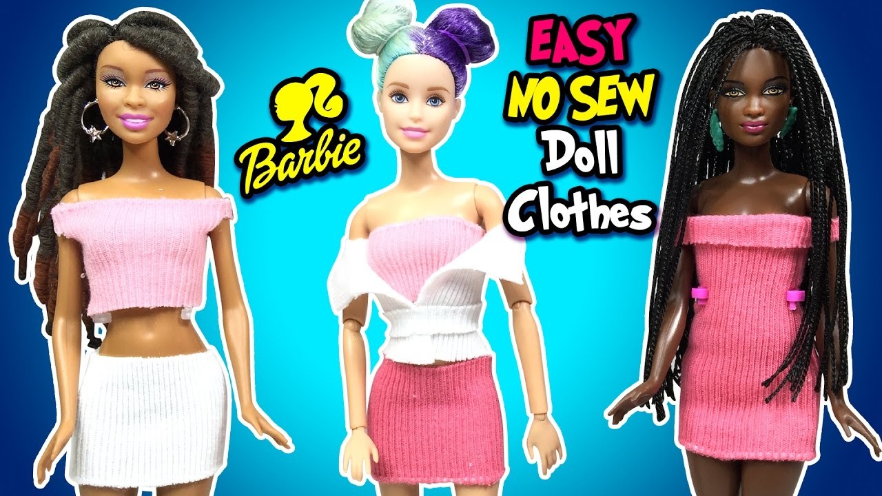 how-to-make-easy-no-sew-doll-clothes-for-barbie-diy-pinterest-crafts