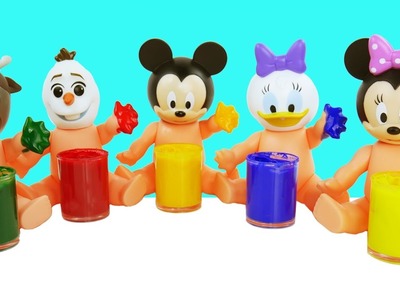Learn Colors Finger Family Song Nursery Rhymes Collection Baby Paint Mickey Mouse Slime Molds Fun