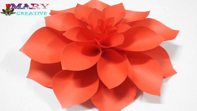 Mary Creative - Origami#14 | Paper Dahlia flower | diy dahlia flower Tutorial
