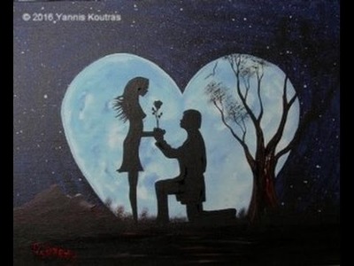 Moon my Heart – Acrylic painting on Canvas for Beginners