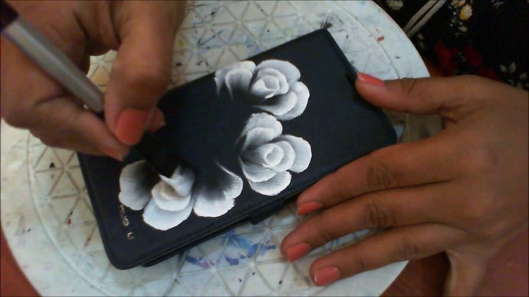 One Stroke Painting- 3d roses on phone cover