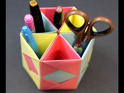 Origami. Craft tutorial to make |  Hexagonal Pen | Pencil Holder| DIY | Handmade | Quick and Easy