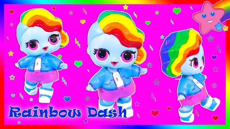 Rainbow Dash Custom LOL Surprise Doll My Little Pony DIY Toy Tutorial How To