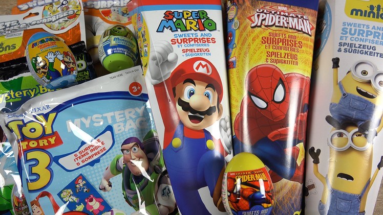 SCHOOL CANDY CONE - Toy Story Minions Ben 10 Super Mario Monster Ink Spider-Man Surprise Eggs Bag