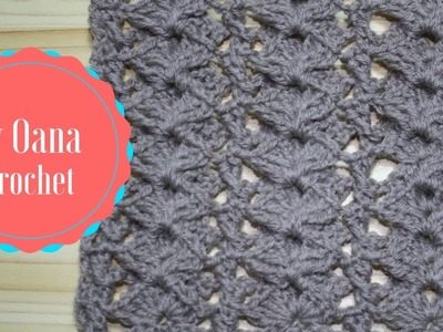 Crochet double shell stitch pattern by Oana