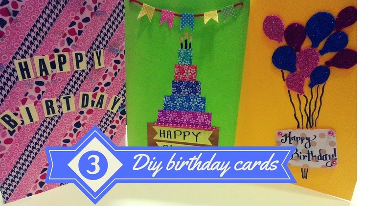 DIY- 3 Easy Greeting Card Ideas.!|Birthday cards for best friends |greeting cards|