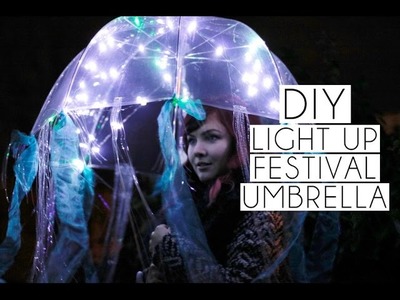 DIY Light Up Jellyfish Coachella Festival Umbrella | Paige Joanna