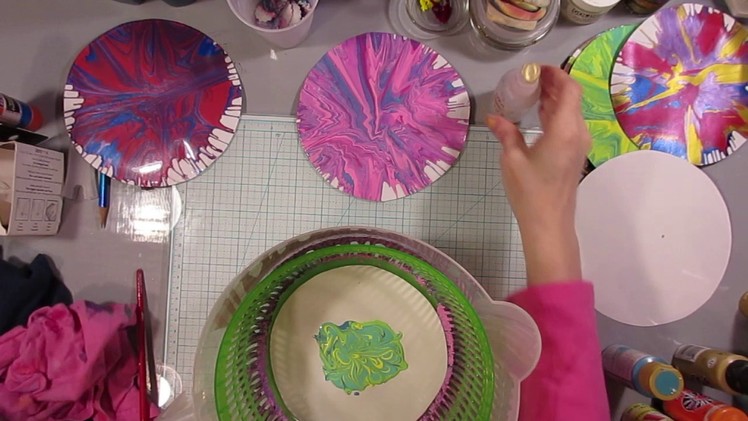 DIY Marbled Paper - Salad Spinner Technique! Great for Kids!