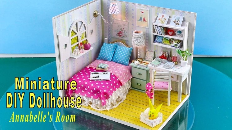 DIY Miniature Dollhouse Kit With Working Lights "Annabelle's Room"