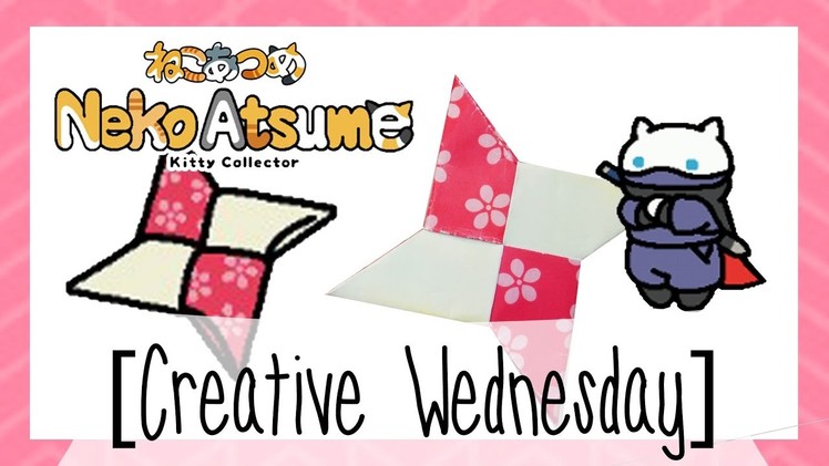 DIY NEKO ATSUME WHITESHADOW'S PAPER SHURIKEN MOMENTO! (FREE TEMPLATE)[CREATIVE WEDNESDAY]