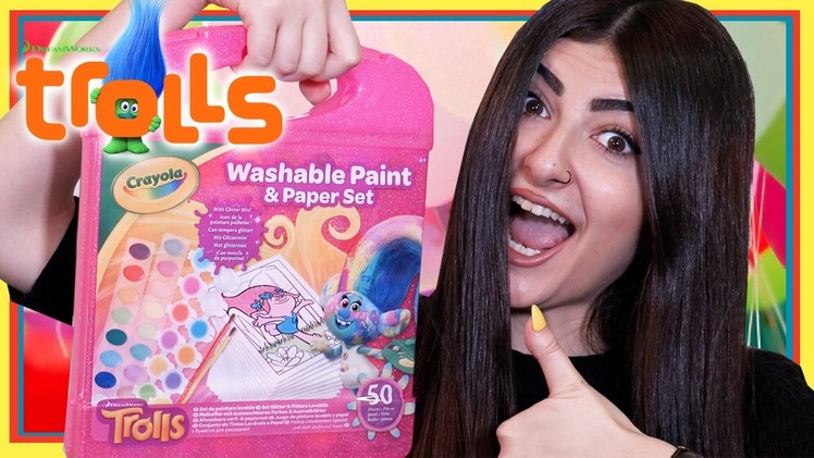 DIY Trolls Crayola Washable Paint Kit - Trolls Dreamworks Glitter Painting