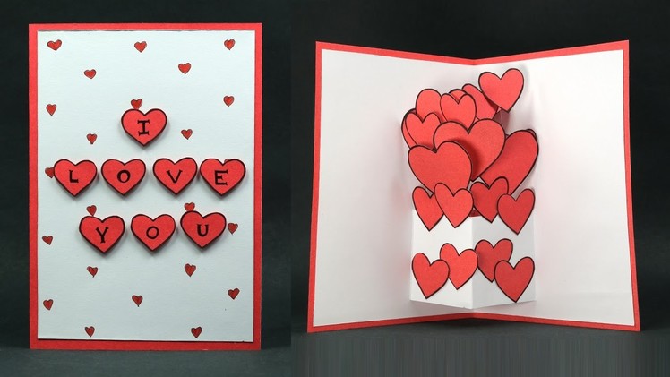 DIY Valentine Card - Pop Up Heart 'I Love You' Card Making Step by Step