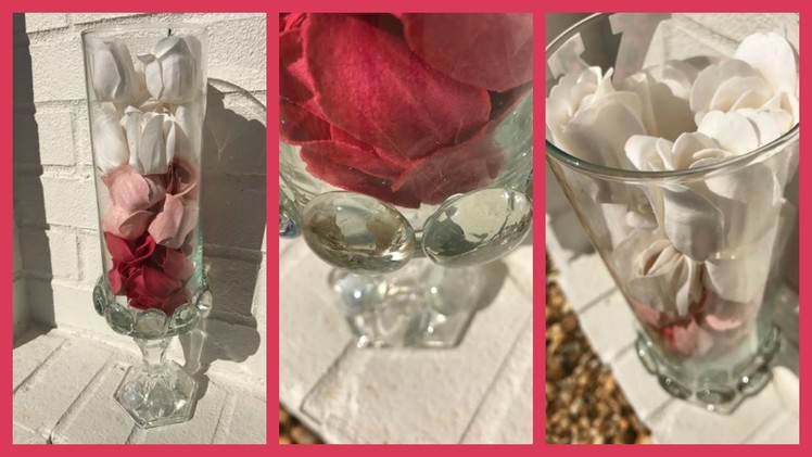 Dollar Tree Elegant Rose Vase DIY. Wedding Decoration Idea