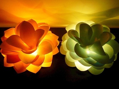 Giant flower lights DIY - how to make and light up giant paper flowers - EzyCraft