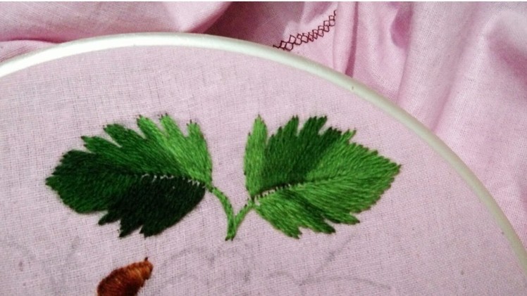 Hand embroidery how to make rose leaves