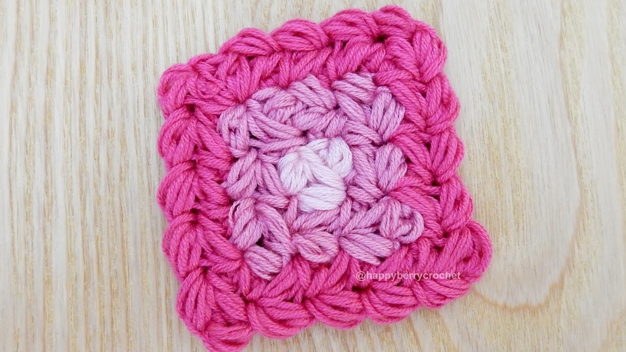 How to Crochet my Puff Granny Square (Difficult)