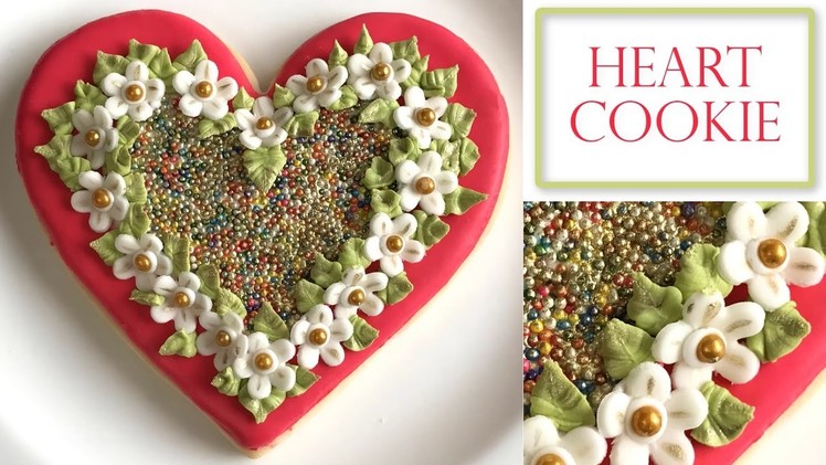 How to Decorate a Flower cookie | Heart shape