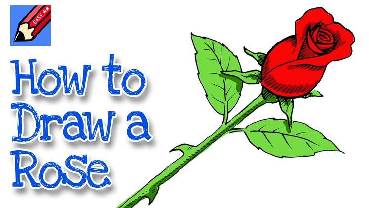 How to draw a Rose Real Easy for kids and beginners