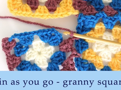 How to join granny squares on the last row
