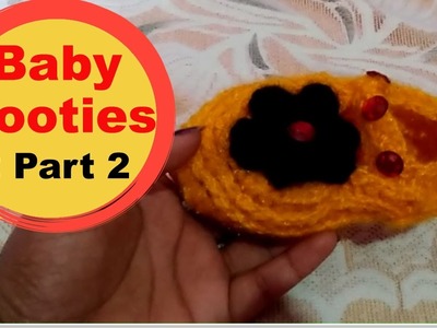 How to knitting Baby booties with crosia. Design No. 2 - Part - 2