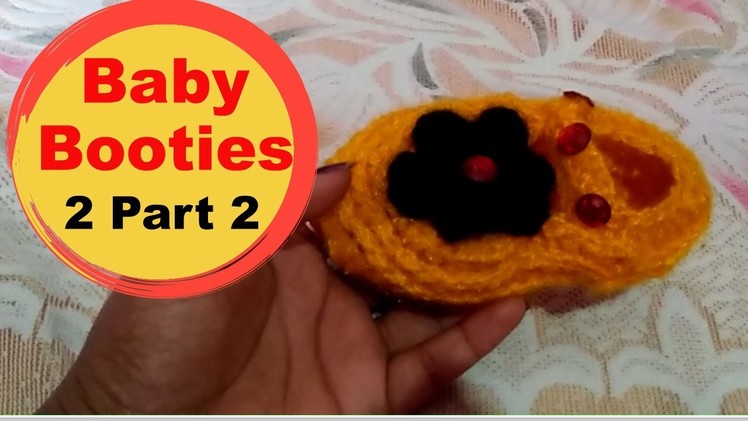 How to knitting Baby booties with crosia. Design No. 2 - Part - 2