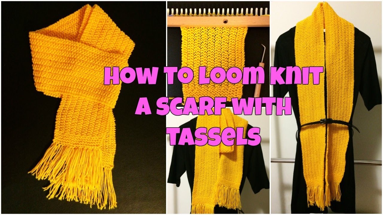 Download How To Loom Knit A Scarf with Tassels - Mock Rib Stitch