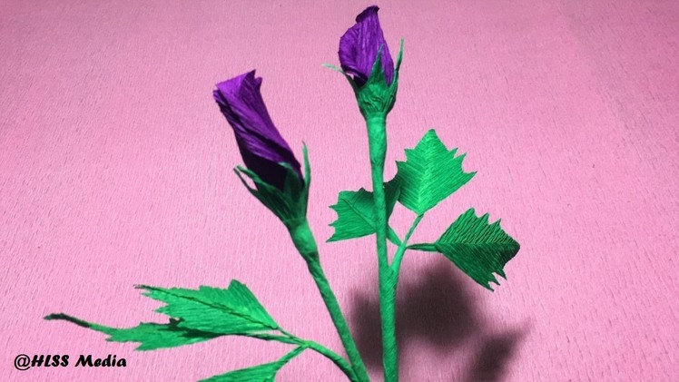 How to make an origami crepe paper Purple Roses flower tutorials.diy origami flower instructions
