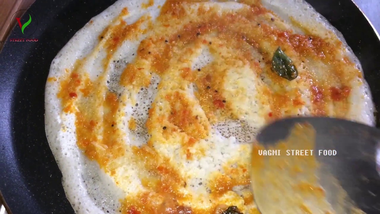 How to Make ERRA KARAM DOSA Recipe | Very Spicy BREAKFAST Kadapa Karam Dose | STREET FOOD 