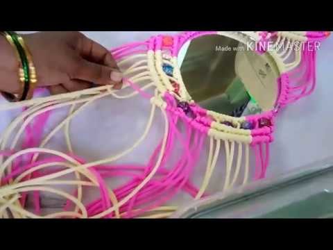 How to make mirror hanger part-2. wall Hanging with macrame