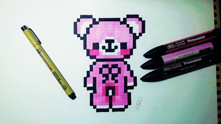 Draw a Teddy Bear - Pixel Art (easy)
