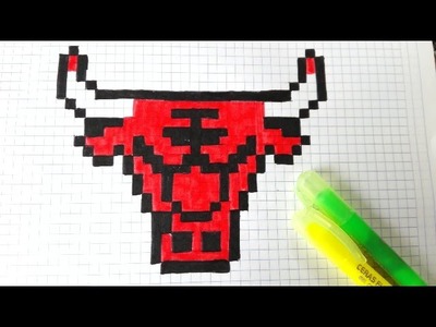 Draw Handmade Pixel Art- Como dibujar Toro Chicago Bulls