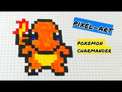 Draw Handmade Pixel Art- Como dibujar a CHARMANDER POKEMON