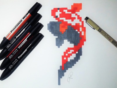 Fish Koï Drawing - Pixel Art