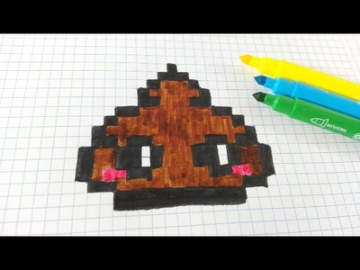 Handmade Pixel Art- Como dibujar caca- Poop  Kawaii Pixel art