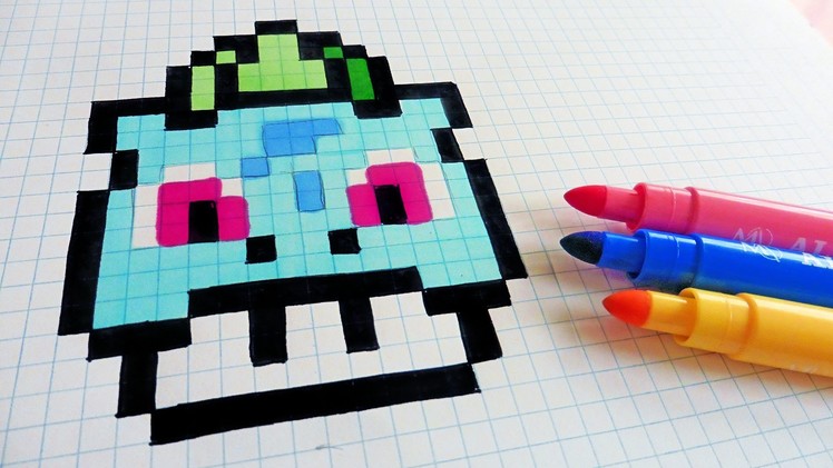 Handmade Pixel Art - How To Draw Bulbasaur Mushroom #pixelart