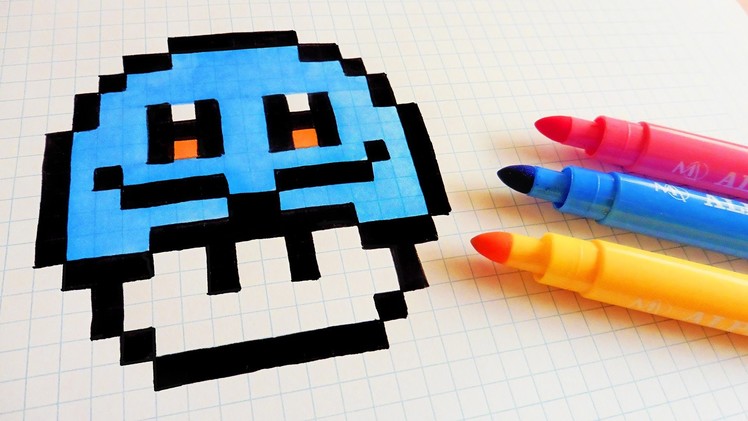 Handmade Pixel Art - How To Draw Squirtle Mushroom #pixelart