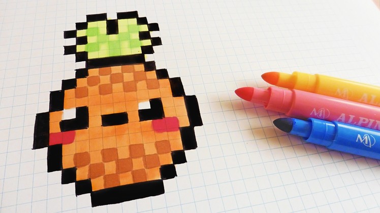 Handmade Pixel Art - How To Draw Kawaii Pineapple #pixelart