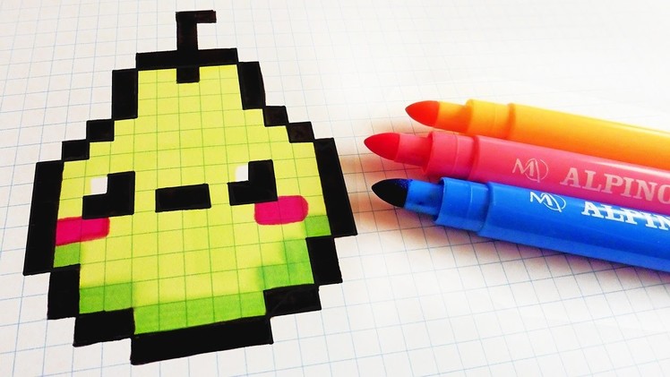 Handmade Pixel Art - How To Draw Kawaii Pear #pixelart