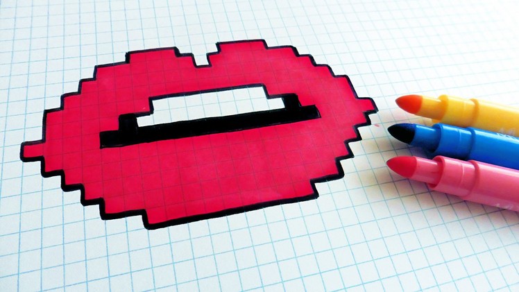 Handmade Pixel Art - How To Draw Lips #pixelart