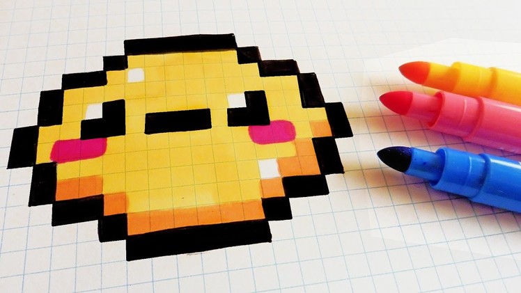 Handmade Pixel Art - How To Draw Kawaii Lemon #pixelart