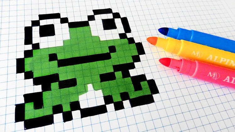 Handmade Pixel Art - How To Draw Kawaii Frog #pixelart